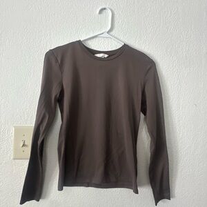 Elegant Brown Long Sleeve Top